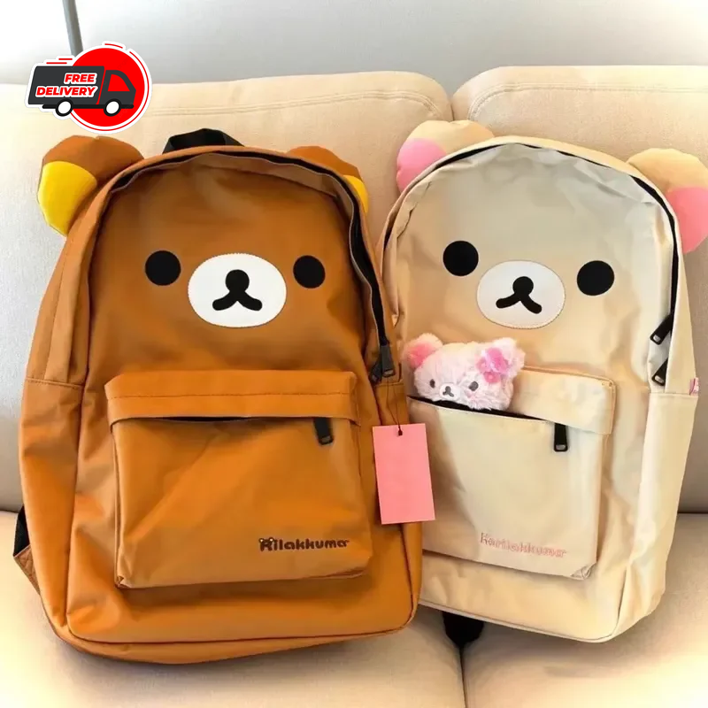 Kawaii Rilakkuma Bear Backpack Large Capacity School Bag Student Shoulder Gift
