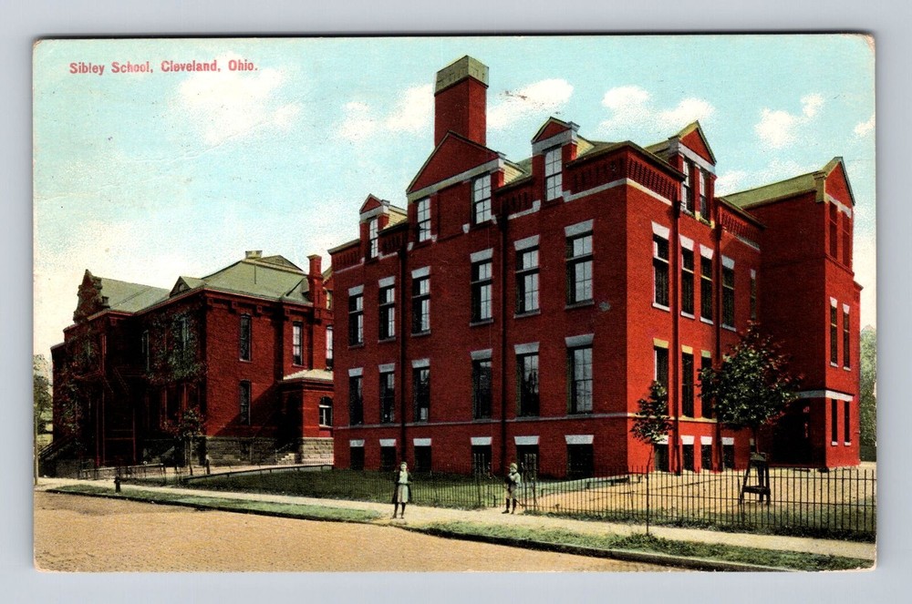 Vintage Panoramic Postcard of Sibley Public School Cleveland Ohio  
