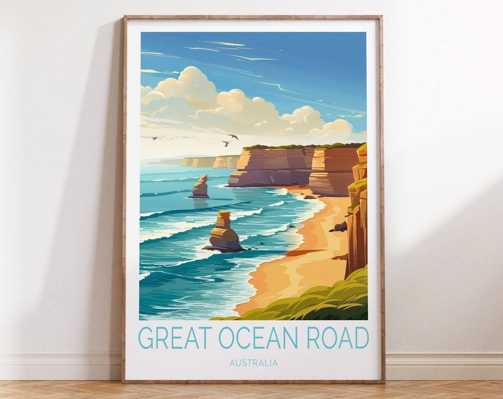 Great Ocean Road Travel Poster Great Ocean Road Travel Wall Art Australia