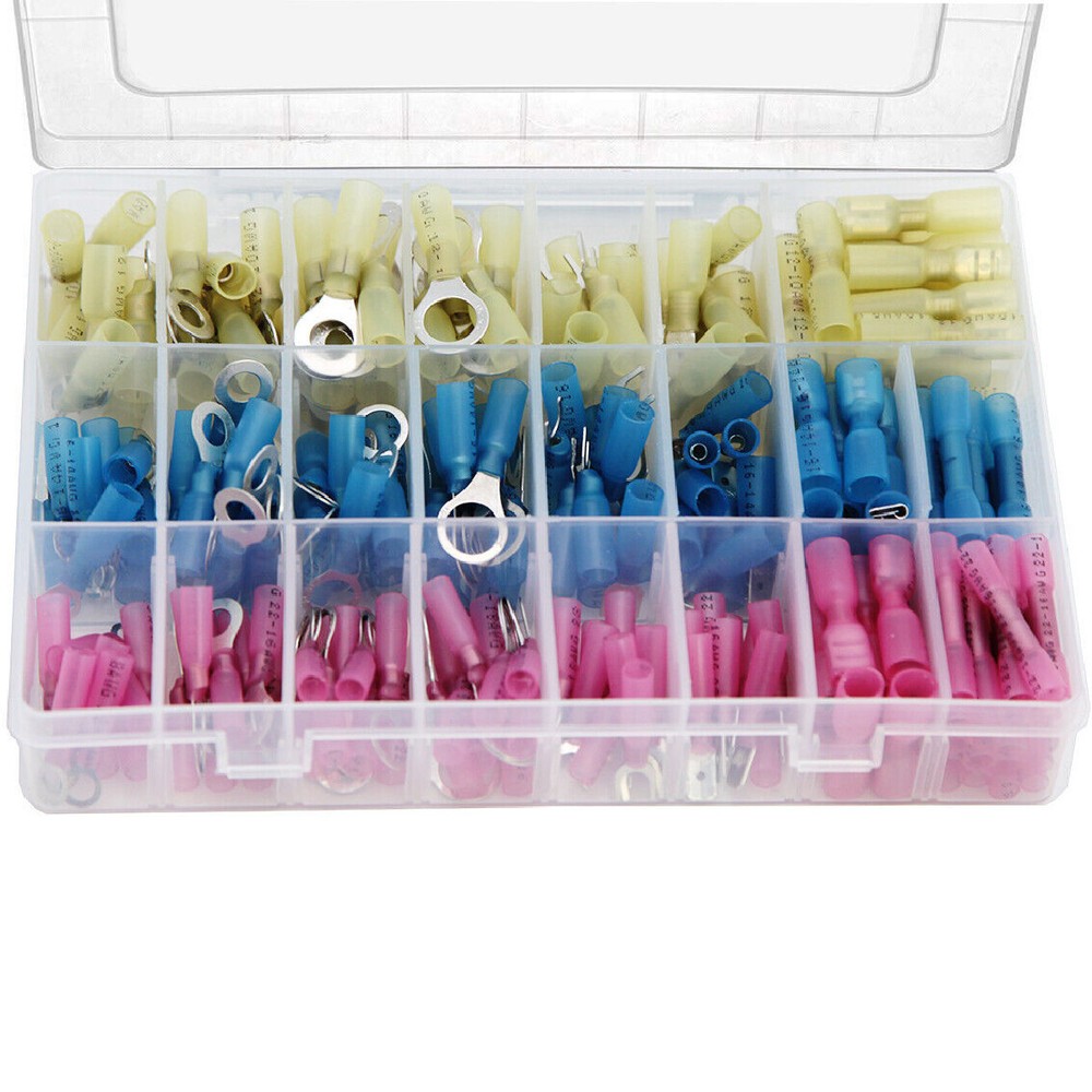 Heat Shrink Wire Connectors 10-22 Ring Spade Crimp Terminal Car Accessories x250