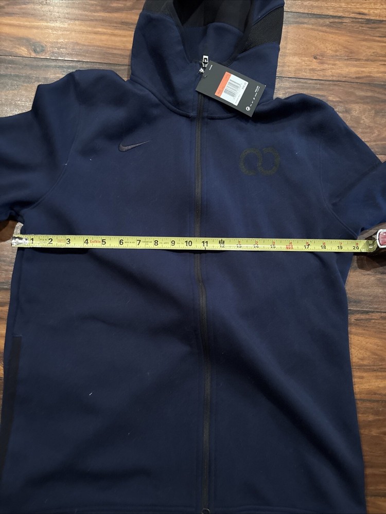 Nike Men’s DRI-FIT FullZip Basketball Hoodie NEW 930561-419 (Navy/Black, Large)