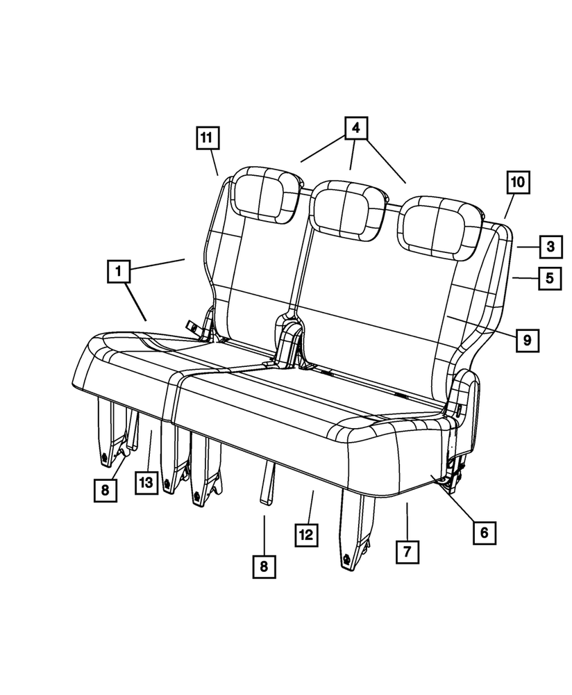 Genuine Mopar Right Rear Seat Cushion Cover & Pad 1KW921D5AA
