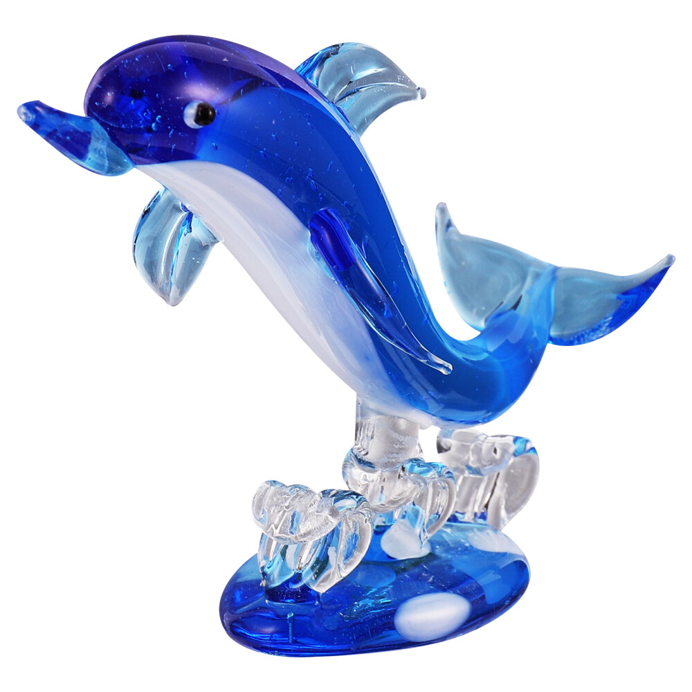 Blown Glass Figurines Dolphin Unique Collectible Hand Sculpture