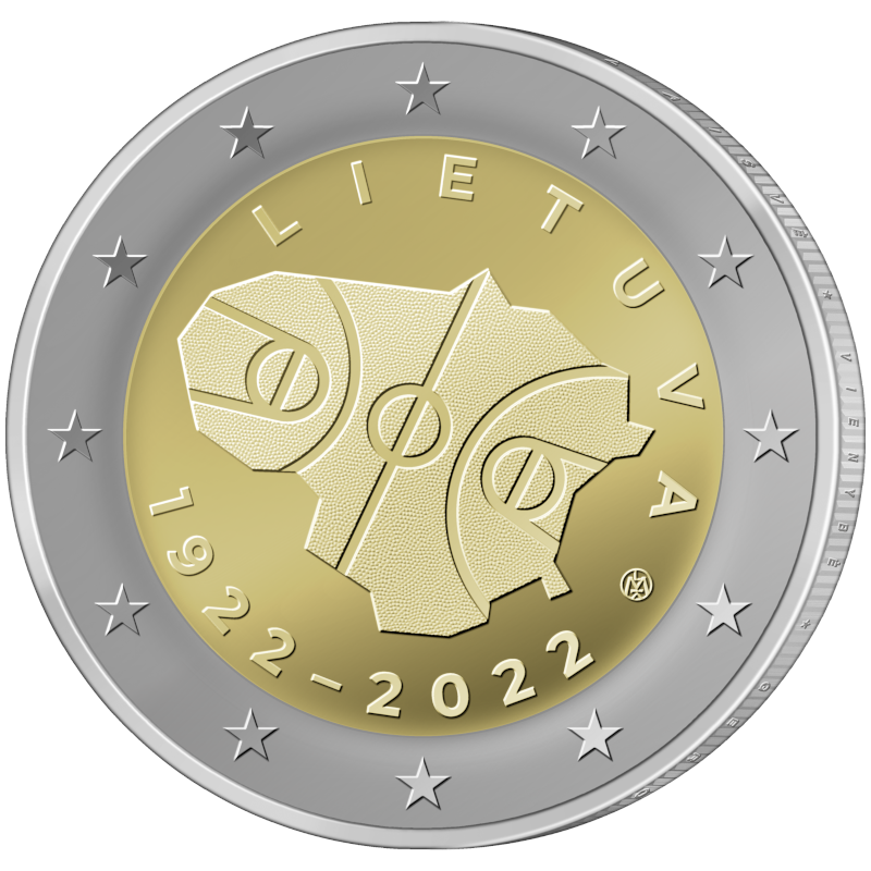 2022 Lithuania € 2 Euro Uncirculated UNC Coin Lithuanian Basketball 100 Years