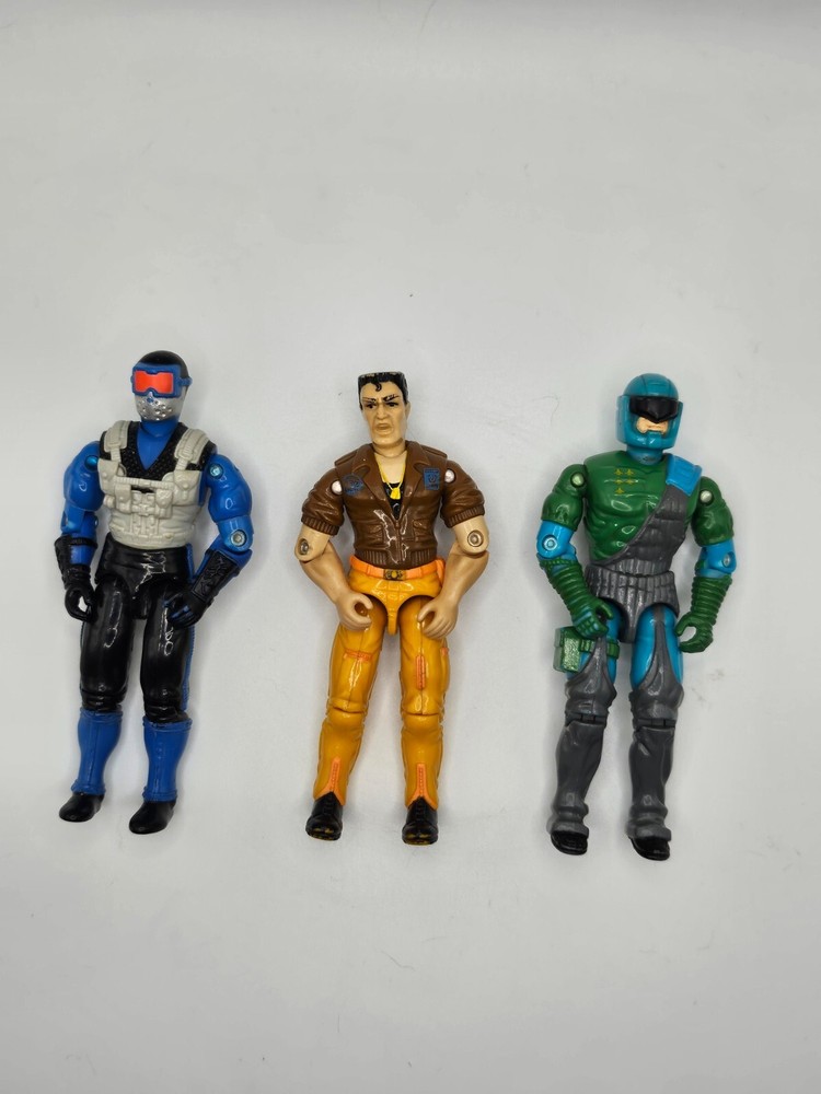 Lot of 3 Vintage G.I. Joe Figures – Snake Eyes, Grunt, Flak-Viper