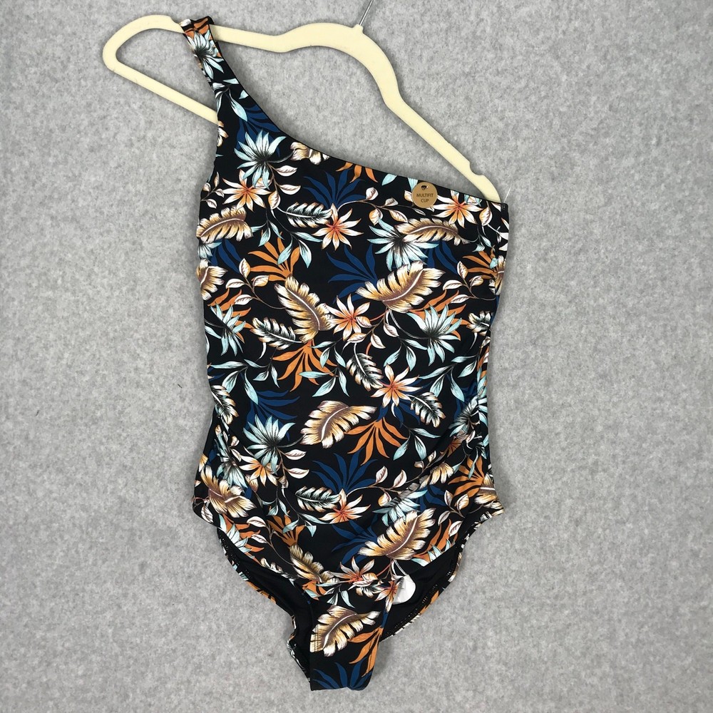 Nip Tuck One Shoulder One Piece Swimsuit in Black with Tummy Control and Slimming Fit