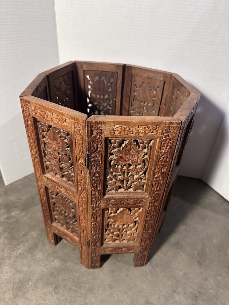 Vintage Teak Wood Indian Folding Table Base Midcentury Style