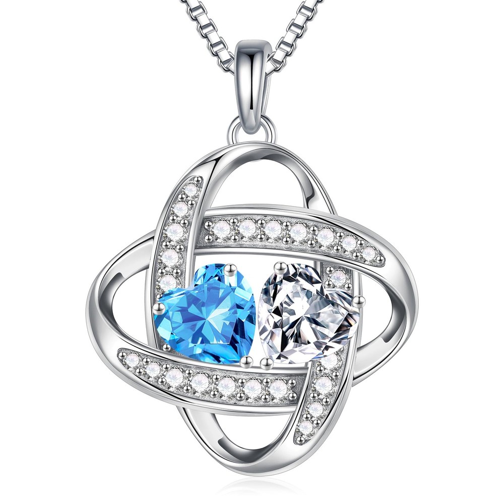 Birthstone Moissanite Necklaces for Women - Sterling Silver March Birthstone ...