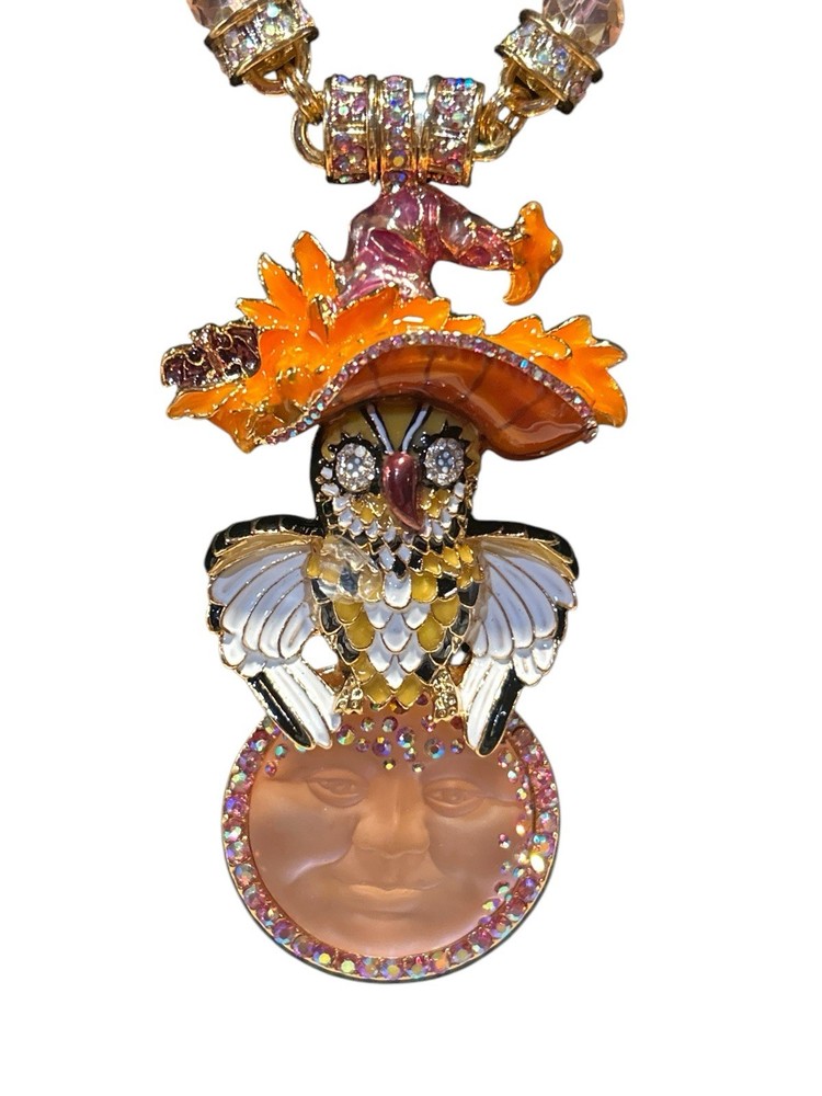 Kirks Folly Signed Owl Scarecrow Moon Face 4