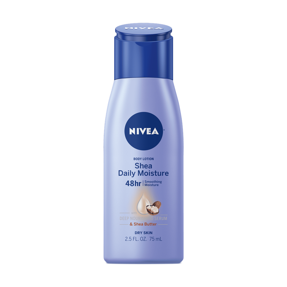 NIVEA Shea Nourish Body Lotion Dry Skin Lotion with Shea Butter 2.5oz (4 Pack)