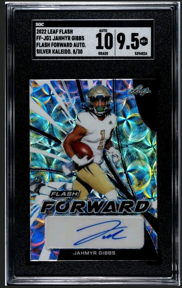 21 Leaf Flash FF-JG1 Jahmyr Gibbs  Auto Silver  8/30 SGC 9.5 Detroit Lions