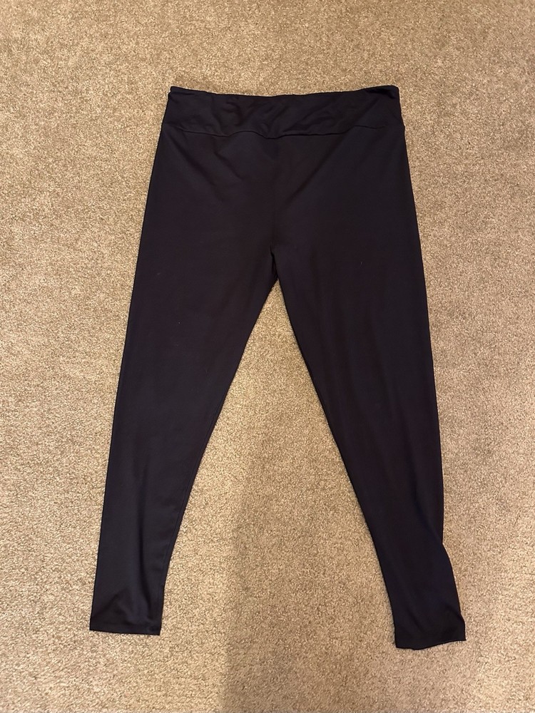 LuLaRoe Tall & Curvy TC2 Women's Ankle Leggings Black Elastic Waist Stretch
