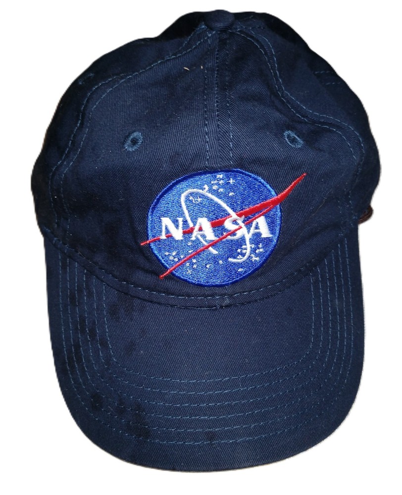 NASA Logo Snapback Flat Bill Cap - Adjustable Black Hat  