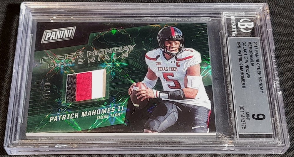 BGS 9 POP 2 RC JSY /10 PATRICK MAHOMES II ROOKIE PATCH 🚨3 CLR 2017 Cyber Monday-image