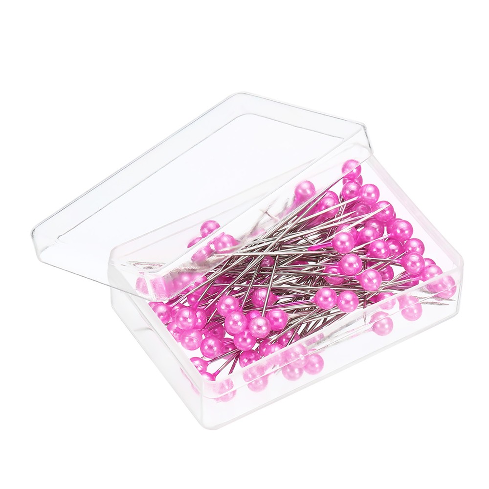 2 Sets Pink Pearlized Ball Head Quilting Pins for Sewing