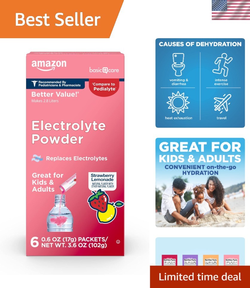 Portable Strawberry Lemonade Electrolyte Powder Travel Packs