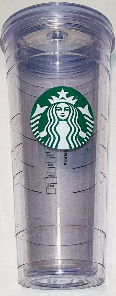 Starbucks 24oz Venti Clear Acrylic Cold Cup Tumbler Double Wall No Straw-image