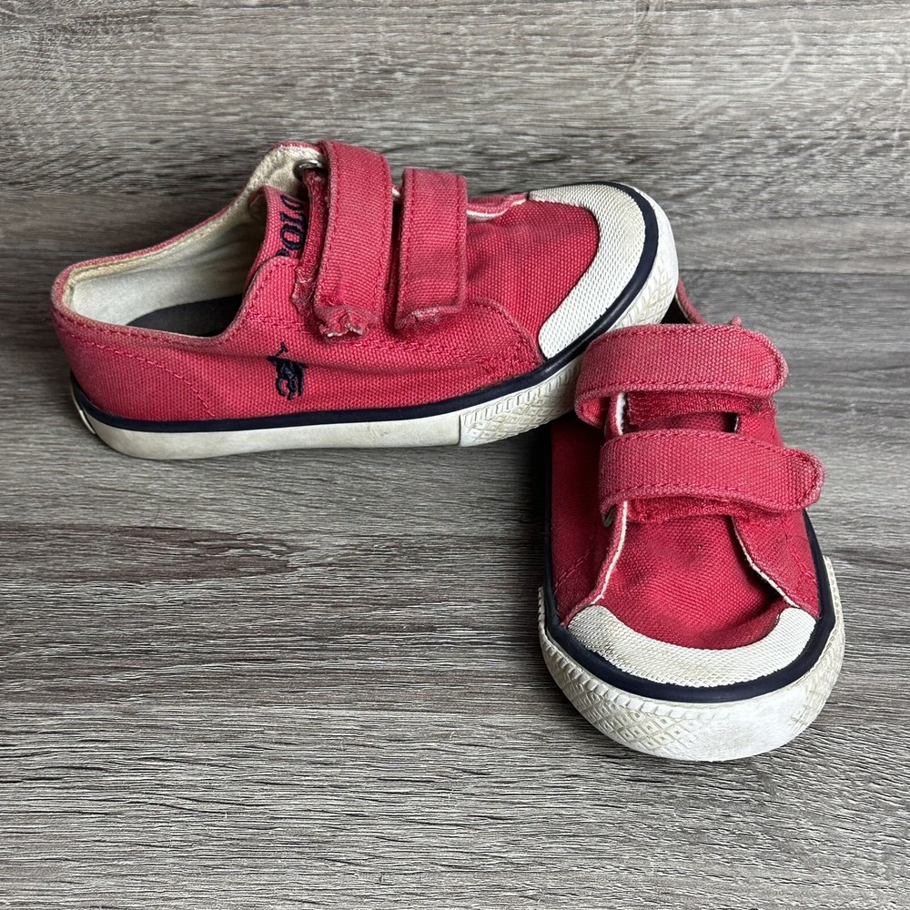 Polo Ralph Lauren Toddler Size 9 Kids Low Ez Red Canvas Preppy Shoes