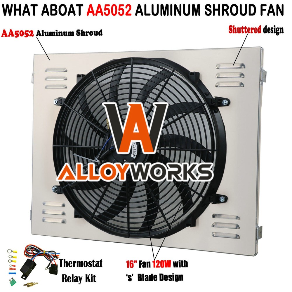 Aluminum Shroud Fan+Relay for 1970-1979 1978 Dodge D/W 100 150 200 300 5.2L 5.9L