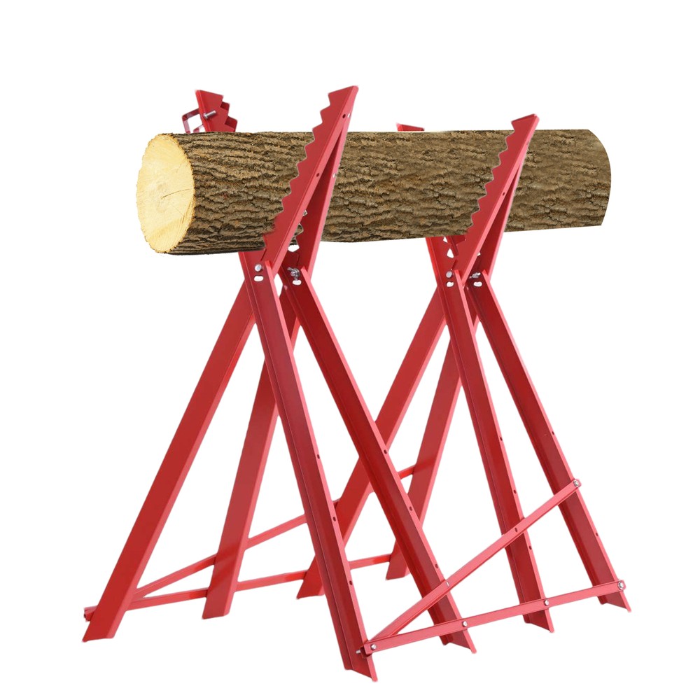 Folding Iron Log Saw Horse Heavy Duty Adjustable Width Trestle Sawhorse Stand