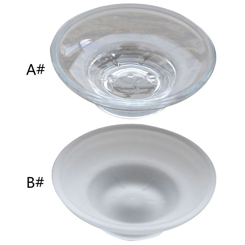 Round Glass Storage Soap Dish Clear Holder Accessories for Shower Bathroom Hotel