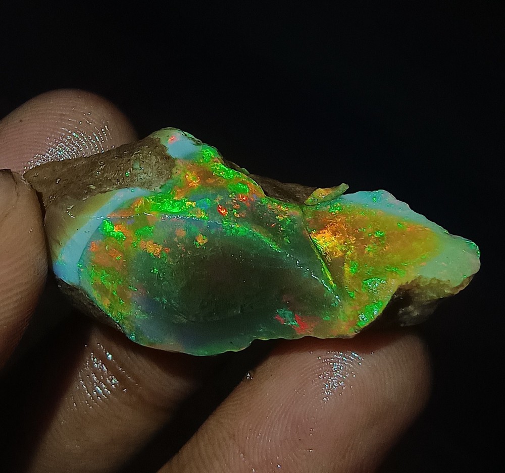 44.50 Ct Natural Ethiopian Welo Fire Opal Rough Untreated Certified SEE VIDEO
