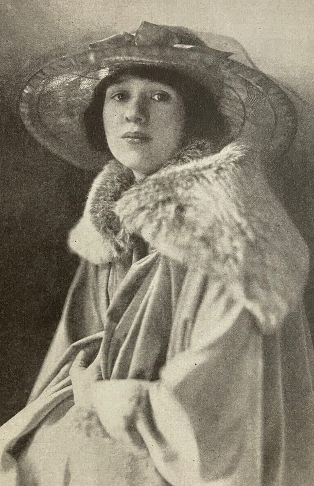 1918 Vintage Magazine Illustration Actress Edna Hibberd