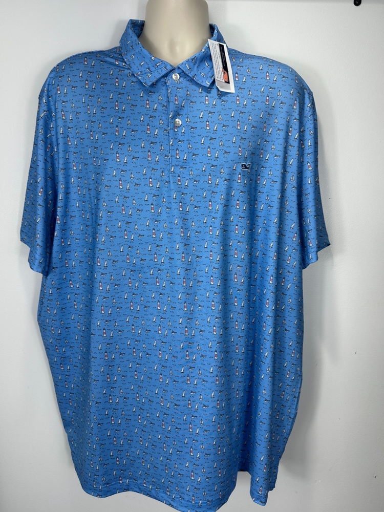 Vineyard Vines Men's Size XXL Blue Jay Montauk Performance Golf Polo NWT