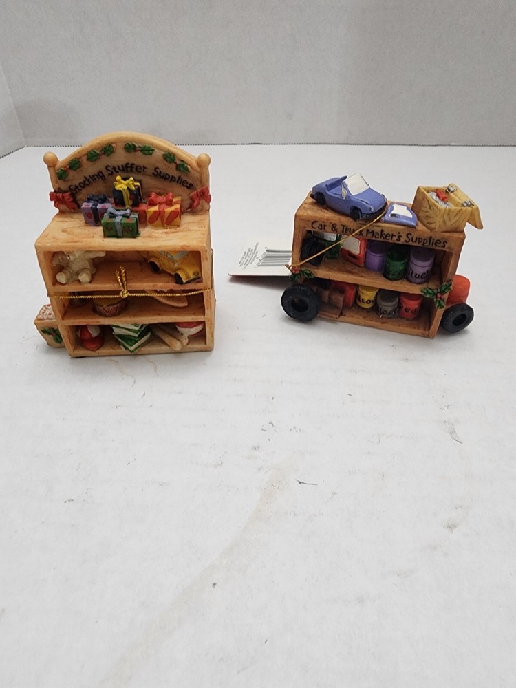 Vintage Resin Santa's Helpers Figurines, Lot of 2