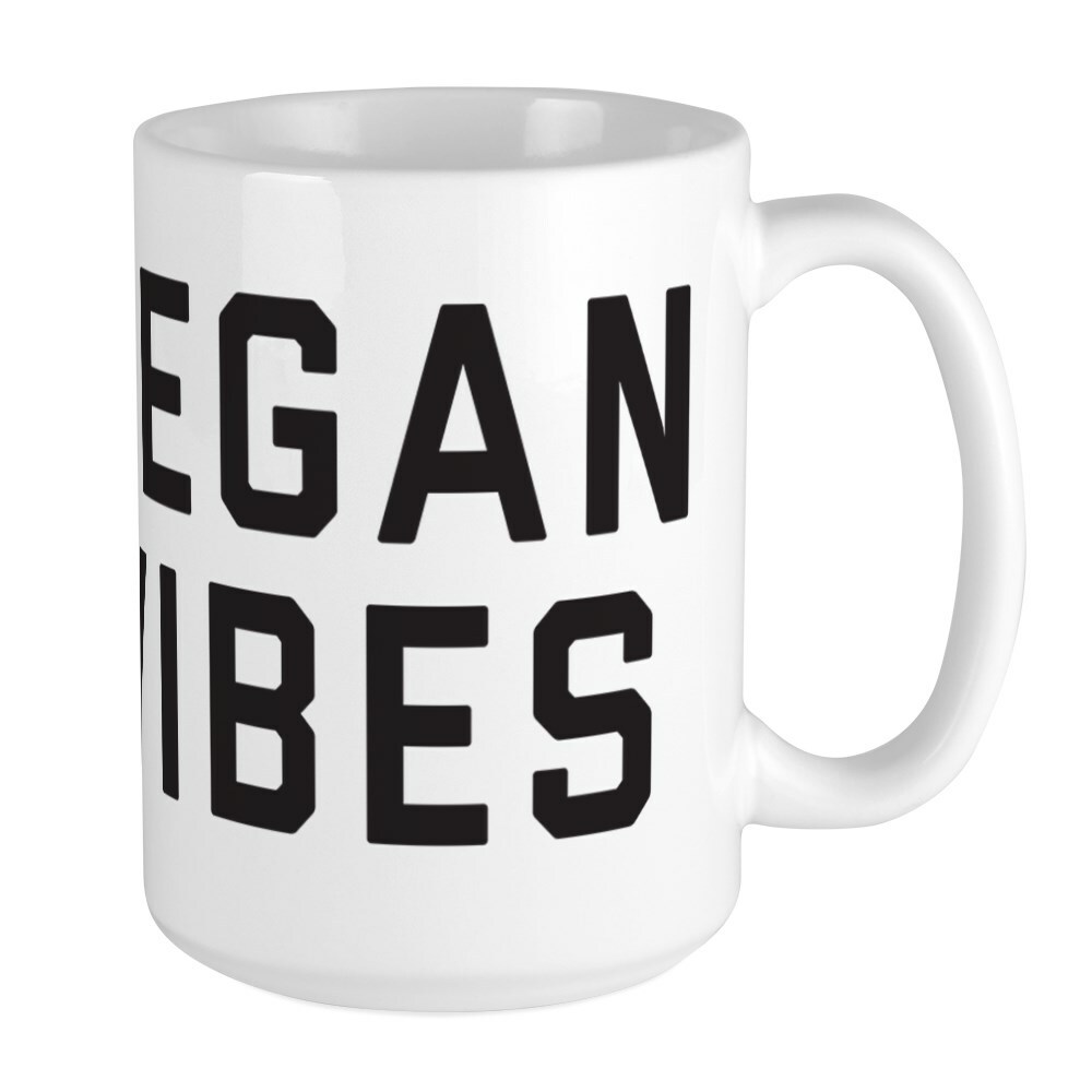 CafePress Vegan Vibes Coffee Mug, Large 15 oz. White Coffee Cup (252418153)