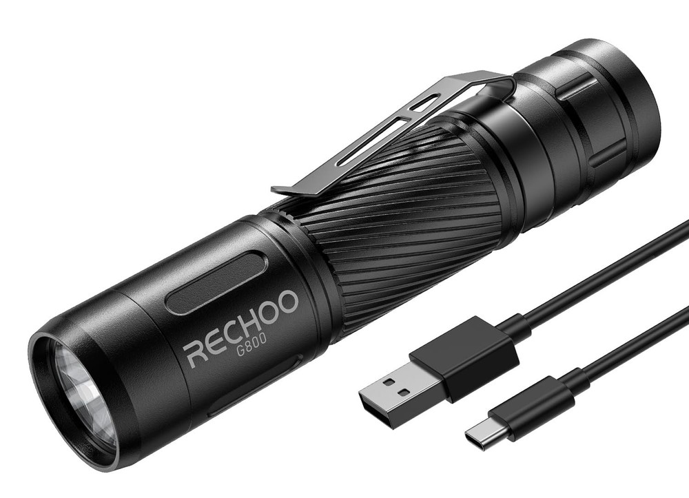 High-Lumen G800 Rechargeable Flashlight with 3 Light Modes