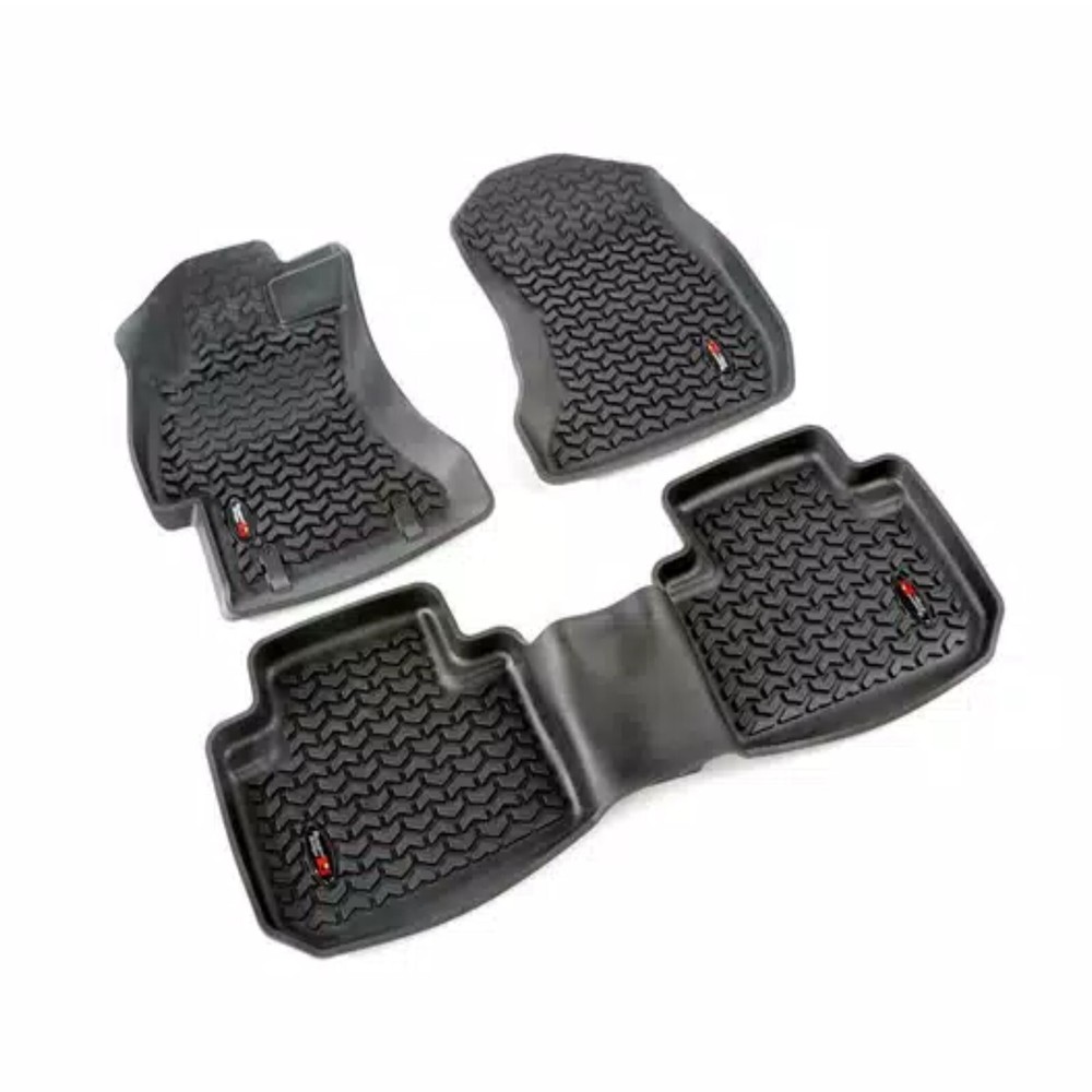 Rugged Ridge All Terrain First & 2nd Row Black Floor Liners for Wrangler JK 4-Dr