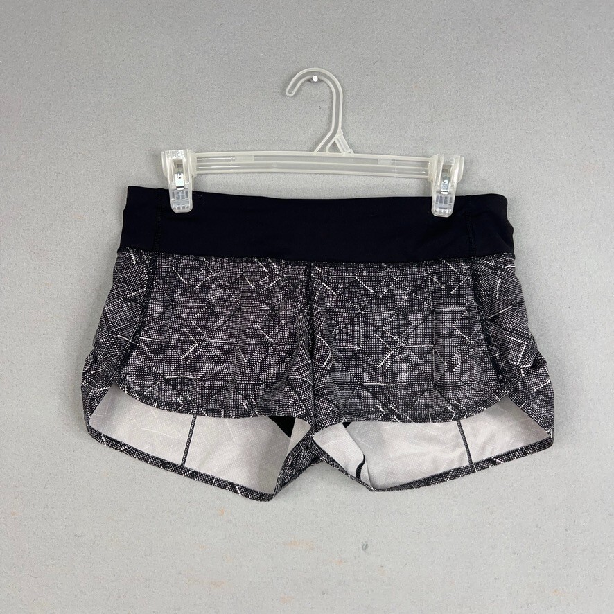 Lululemon Speed Lined Run Shorts for Women 6 Alpine Black Gym Performance