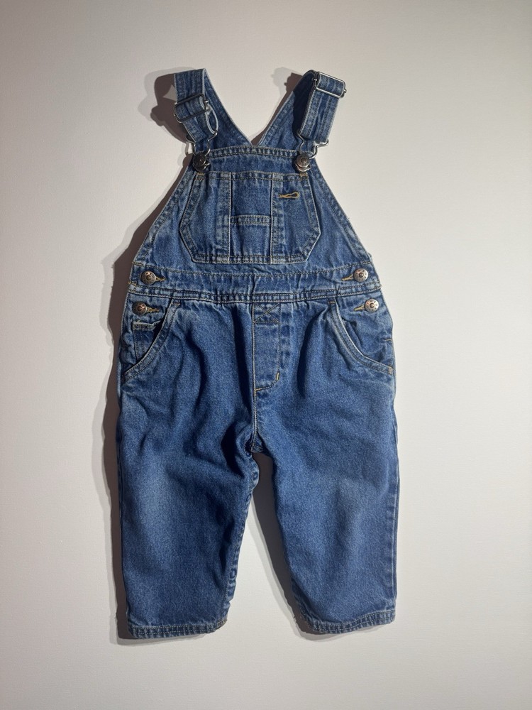 Baby gymboree Vintage 3-6 Months Denim Overalls Snaps Y2K Carpenter Boys Girls