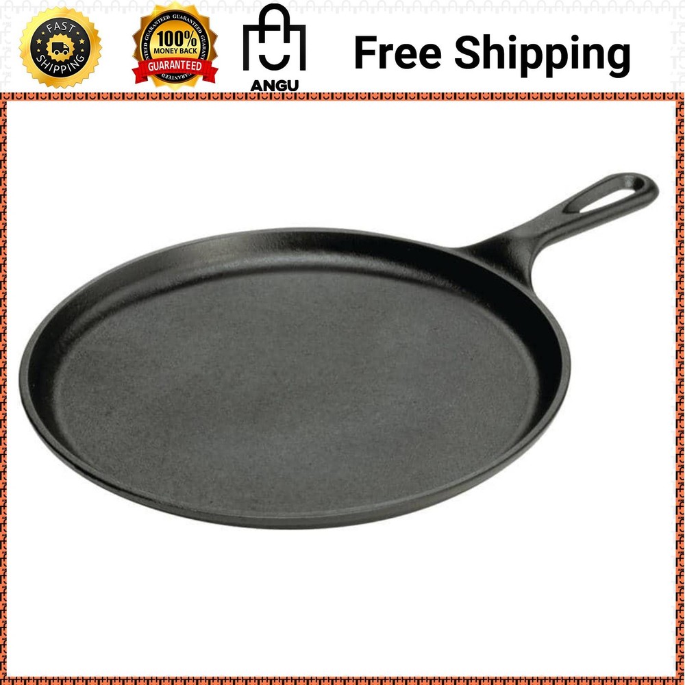 Lodge 10.5-Inch Pre-Seasoned Cast Iron Round Griddle Pan