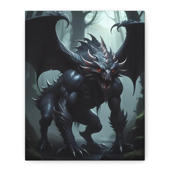 Wall Art for Fantasy Home Decor Lovers. Art Title: Shadowclaw Dragon