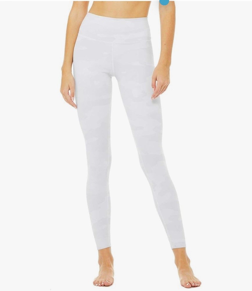 Alo Yoga Womens High Waist Vapor Legging White Camo Size S 29 Inch