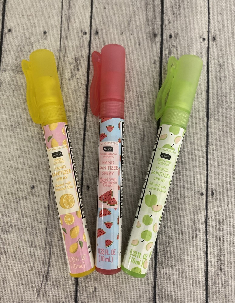 B PURE Essential Oil Infused Hand Sanitizer Set of 3 Pocket Size