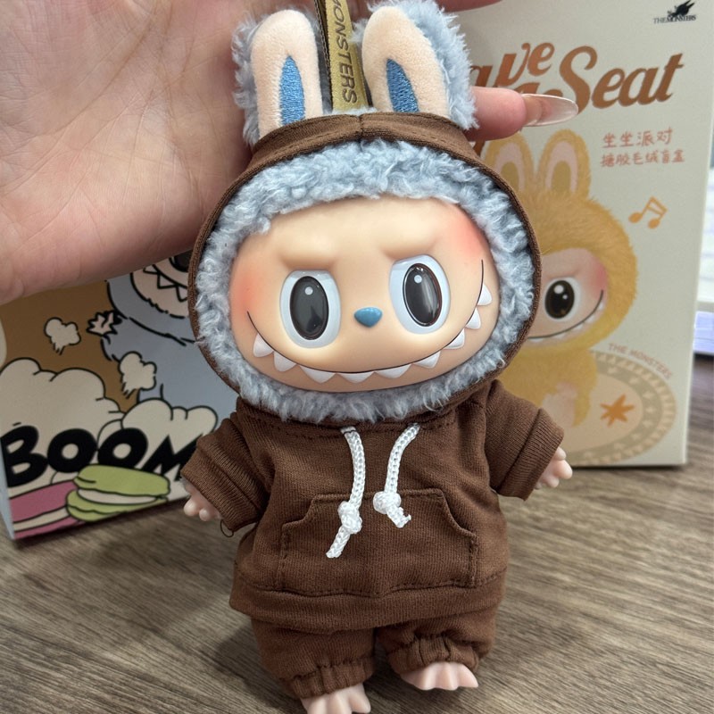 Labubu The Monster 1 & 2 Doll 17cm 2-Piece Hoodie Outfit Set