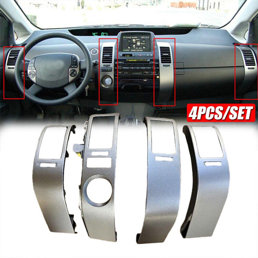 4PCS/Set For Toyota Prius 2004-2009 Center Inner A/C Dash Air Vent Cover Trim