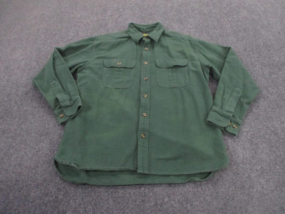 Cabelas Shirt Adult L Chamois Safari Guide Heavy Outdoors Workwear Hiking Mens