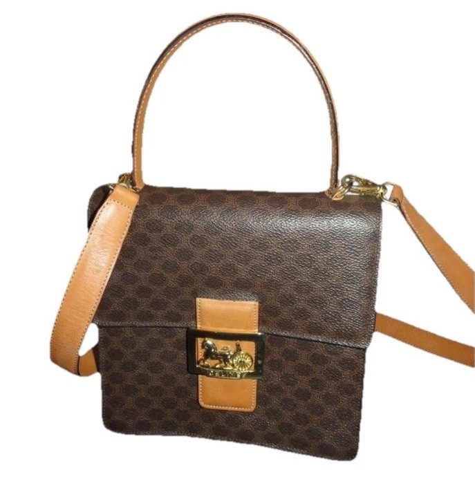 VINTAGE CELINE MACADAM MONOGRAM CANVAS CROSSBODY
