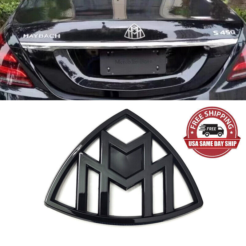 Rear Trunk Gloss Black Emblem Ornament Badge Fits Mercedes Maybach W222 S-Class