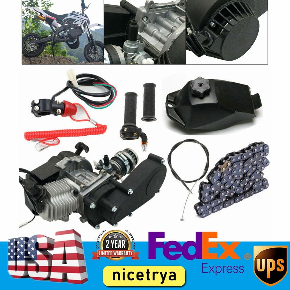 49CC 2 Stroke Engine Motor Kit Pull Start For Pocket Mini Quad Bike ATV Scooter