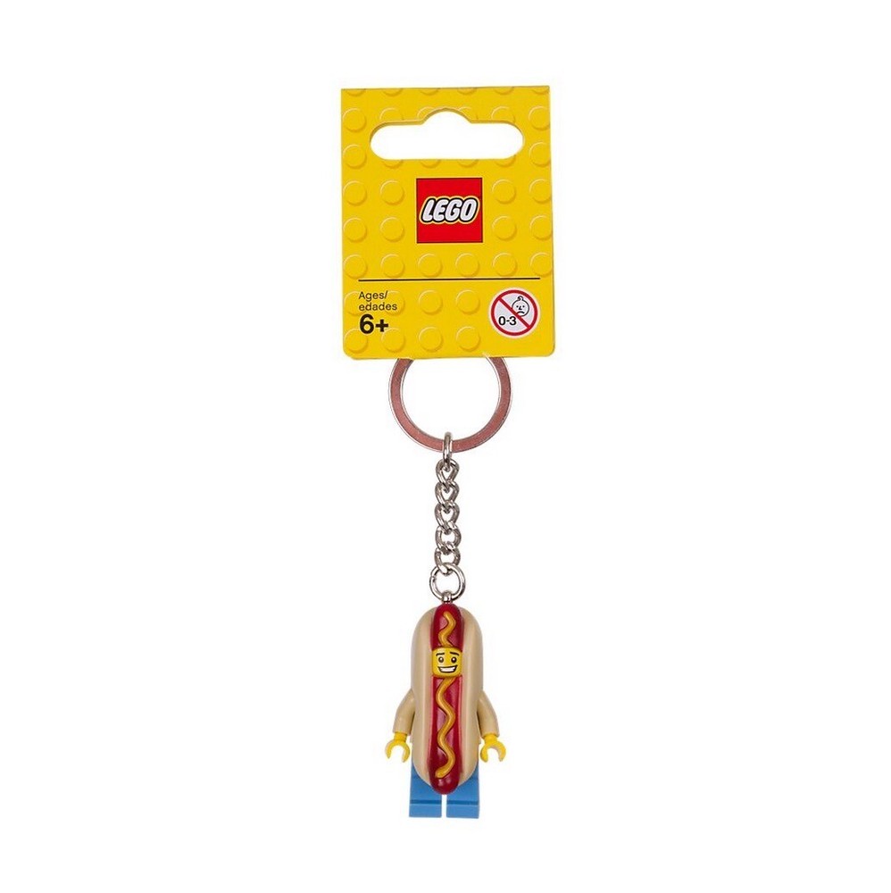 Lego Seasonal Hot Dog Guy Keychain 853571 New with Tags Valentine Gift-image
