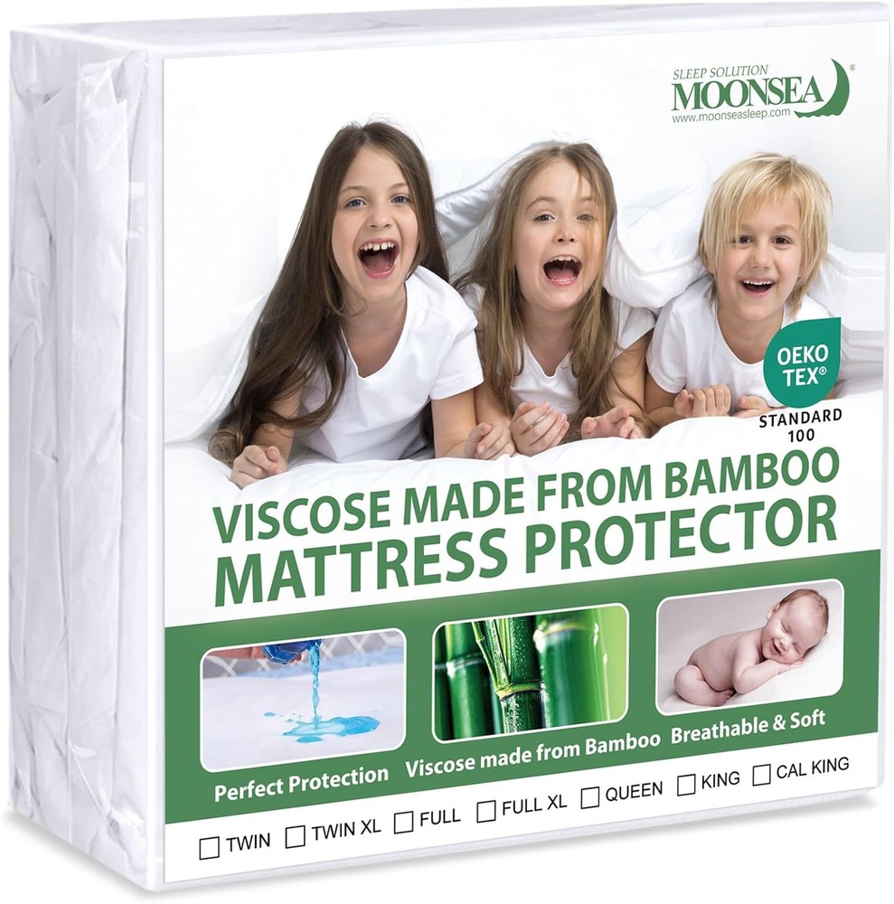 Twin waterproof mattress protector for kids - soft breathable skin-friendly