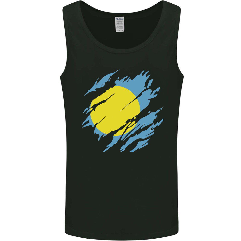 Torn Palau Flag Palauan Day Football Mens Vest Tank Top