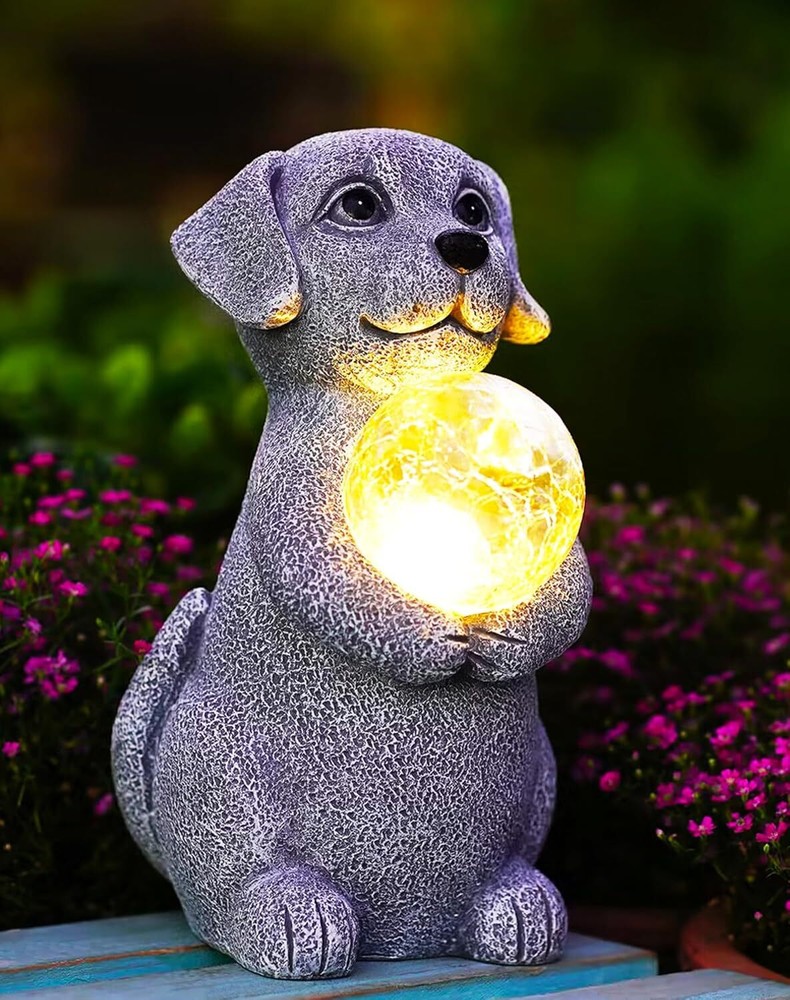 Solar Dog Garden Statues 8.4 