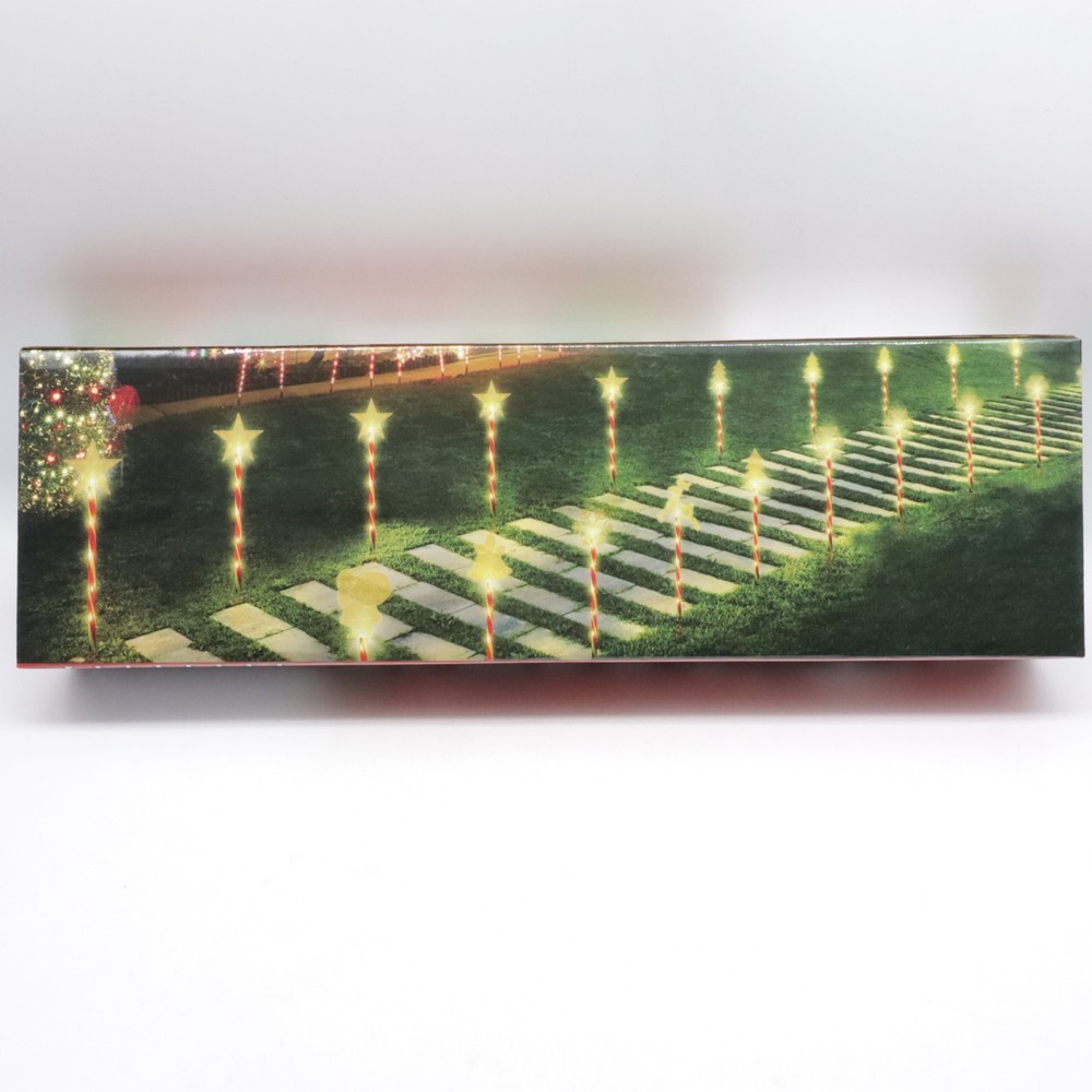 Set of 5 Solar LED Warm White Lighted Garden Walkway Snowflake Stakes Christmas