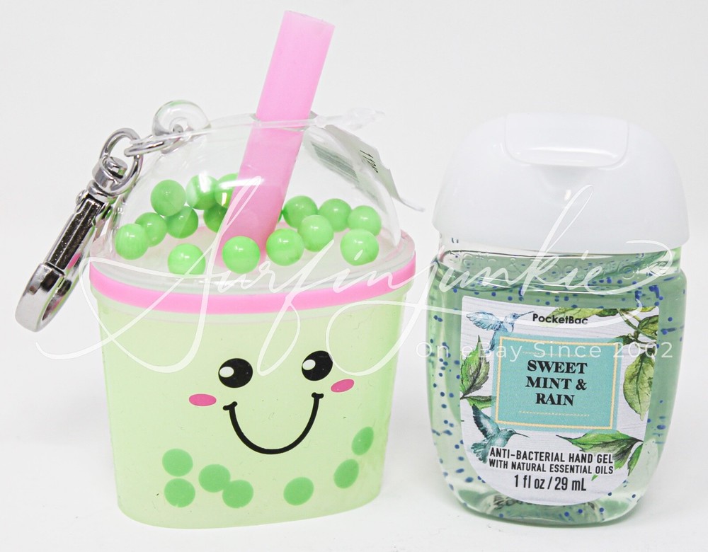 Bath & Body Works Pocketbac Holder Anti Bacterial Gel Matcha Boba Tea Green 2pc